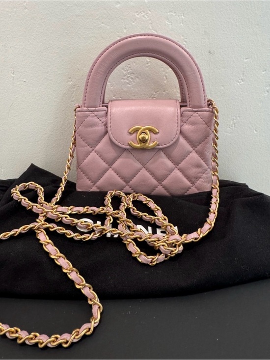 CHANEL Handbags - CHANEL nano Kelly Lavender Quilted Top Handle shopper